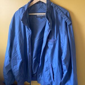 Members Only Bomber Jacket Mens size XL Long Blue Cafe Racer Zip Lined Shell